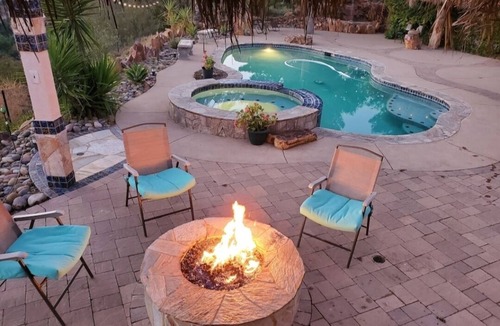 Lake Wohlford House | Beautiful luxurious house looking at canyon and mountains, gorgeous sunset.